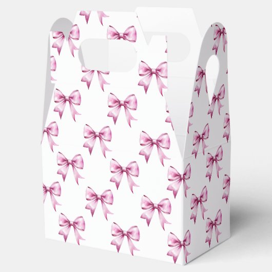 Roze strik lint bedankdoosjes (Geopend)