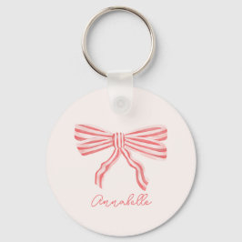 Roze strik lint coquette esthetiek sleutelhanger