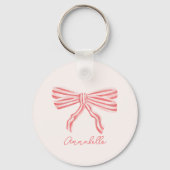 Roze strik lint coquette esthetiek sleutelhanger (Achterkant)