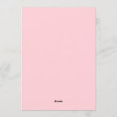 Roze strik lint kersen bruiloft kaart (Achterkant)