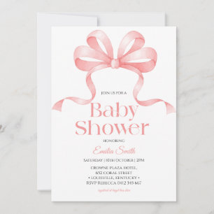 Roze strik lint Meisje baby shower Kaart