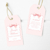 Roze strik lint schattig baby meisje douche dank u