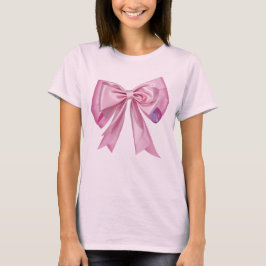 Roze strik lint t-shirt