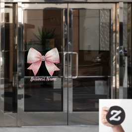 roze strik logo raamsticker