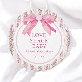 Roze Strik Love Shack Baby Shower Bedankt Bedankjes Labels