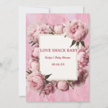 Roze Strik Love Shack Baby Shower Uitnodiging – El