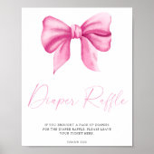 Roze strik - luierraffleposter poster (Voorkant)