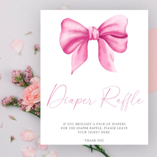 Roze strik - luierraffleposter poster