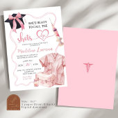 Roze Strik Medische Verpleegster Afstudeerfeest Kaart