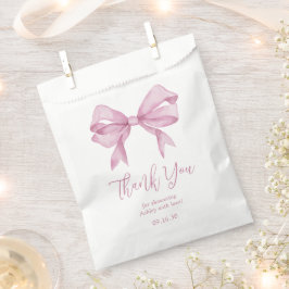 Roze Strik Meisje Baby Shower Bedankt Bedankzakje