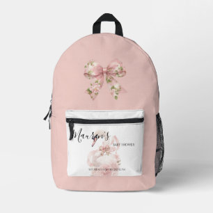 Roze Strik Meisje Baby Shower Bedrukte Rugzak