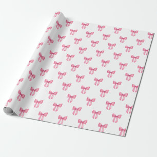 Roze Strik Meisje Baby Shower Cadeaupapier
