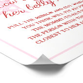 Roze Strik Meisje Baby Shower Hoe Groot Is Haar Bu Poster (Hoek)