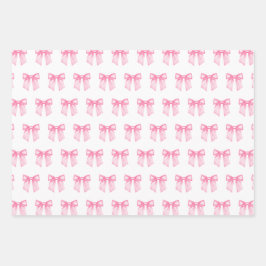 Roze Strik Meisje Baby Shower Inpakpapier Vel