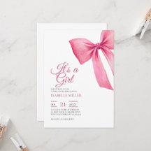 Roze Strik Meisje Baby Shower