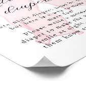 Roze Strik Meisje Baby Shower Late Night Luiers Poster (Hoek)