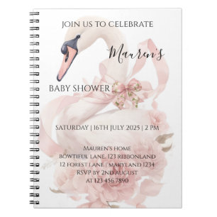 Roze Strik Meisje Baby Shower Notitieboek