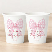 Roze Strik Meisje Baby Shower Papieren Bekers