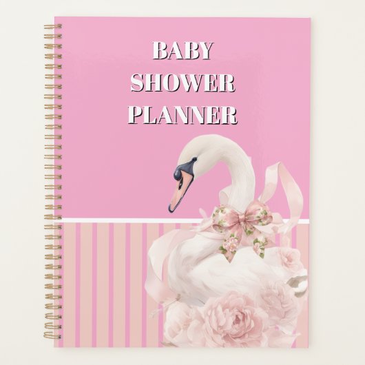 Roze Strik Meisje Baby Shower Planner (Voorkant)