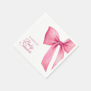 Roze Strik Meisje Baby Shower Servet