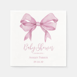 Roze Strik Meisje Baby Shower Servet
