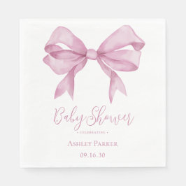 Roze Strik Meisje Baby Shower Servet