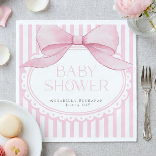 Roze Strik Meisje Baby Shower  Servet