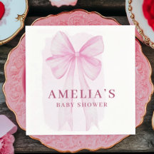 Roze Strik Meisje Baby Shower