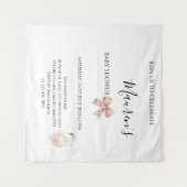 Roze Strik Meisje Baby Shower Wandkleed (Voorkant (horizontaal))