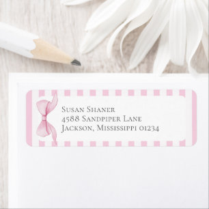 Roze Strik Meisje Coquette Baby Shower  Etiket