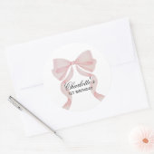 Roze strik meisje eerste verjaardag sticker (Envelop)