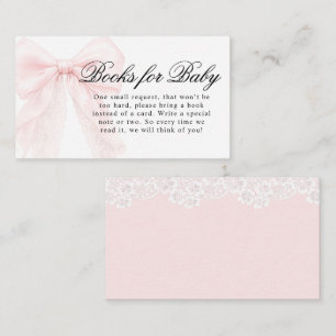 Roze Strik Meisje Moderne Baby Shower Informatiekaartje