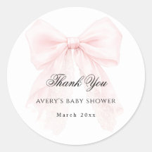 Roze Strik Meisje Moderne Baby Shower