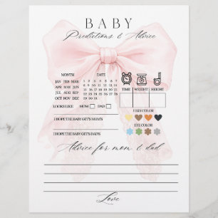 Roze Strik Meisje Moderne Baby Shower Spellen