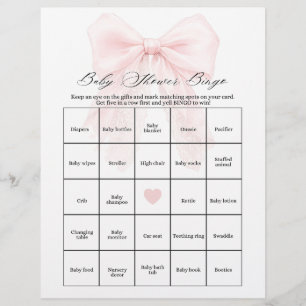 Roze Strik Meisje Moderne Baby Shower Spellen