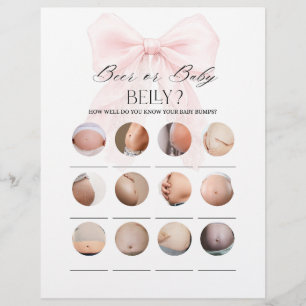 Roze Strik Meisje Moderne Baby Shower Spellen