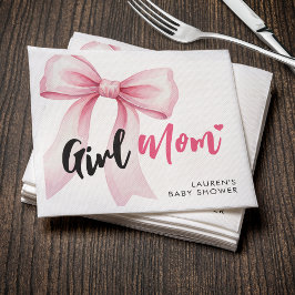 Roze Strik Meisje Moeder Lint Cute Baby Shower Servet