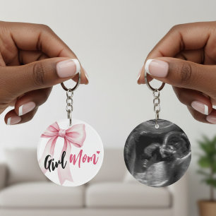 Roze Strik Meisje Moeder Lint Cute Baby Shower Sleutelhanger