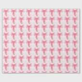 Roze Strik Meisje Verjaardag Cadeaupapier (Vlak)