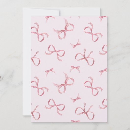 Roze Strik Meisjes Coquette Sweet 16 Verjaardag Kaart (Achterkant)