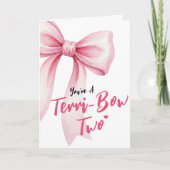 Roze Strik Meisjes Gefeliciteerd 2e Verjaardag Ver Kaart (Voorkant)