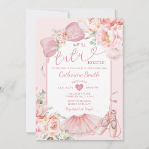 Roze Strik Met Bloemen We're Tutu Opgewonden Baby Kaart