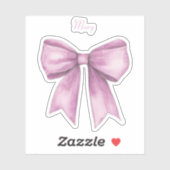 Roze strik met naam Vinyl Sticker (Vel)