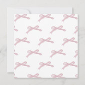 Roze strik met slinger envelop voering bedankkaart (Achterkant)