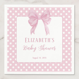 Roze Strik met Stippen Baby Borrelservetjes Servet