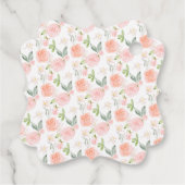 Roze strik met strepen Popcorn Baby shower Bedankjes Labels (Achterkant)