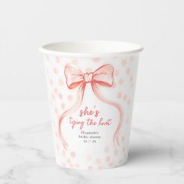 Roze Strik Met Witte Stippen Bruiloft Feest Papieren Bekers