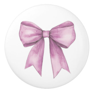 Roze Strik Meubelen Keramische Knop