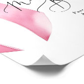 Roze strik Mimosa bar Coquette Bruiloft Poster (Hoek)