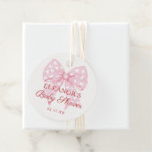 Roze Strik Minnares Meisje Baby Shower Bedankjes Labels (In situ)